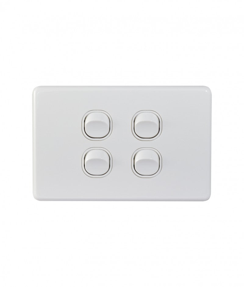 Puma Switch  Horizontal 4 Gang 10AX/16A 250V (PUSW4G) GSM