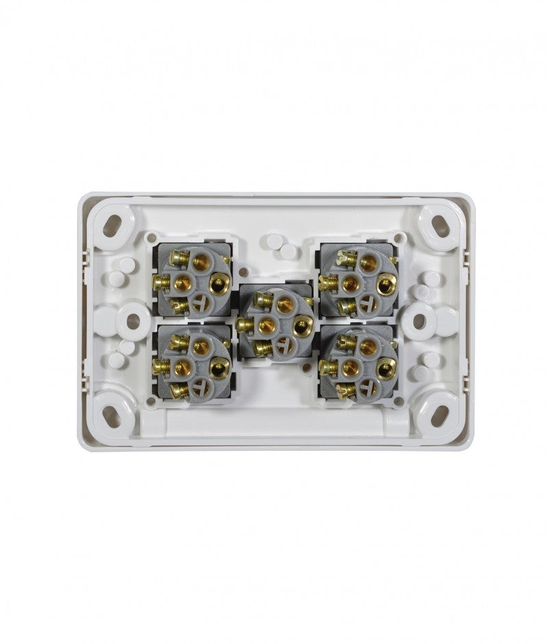 Puma Switch Horizontal 5 Gang 10AX/16A 250V (PUSW5G) GSM