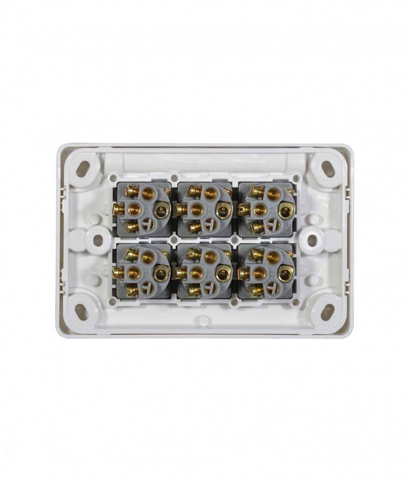 Puma Switch Horizontal 6 Gang 10AX/16A 250V (PUSW6G) GSM