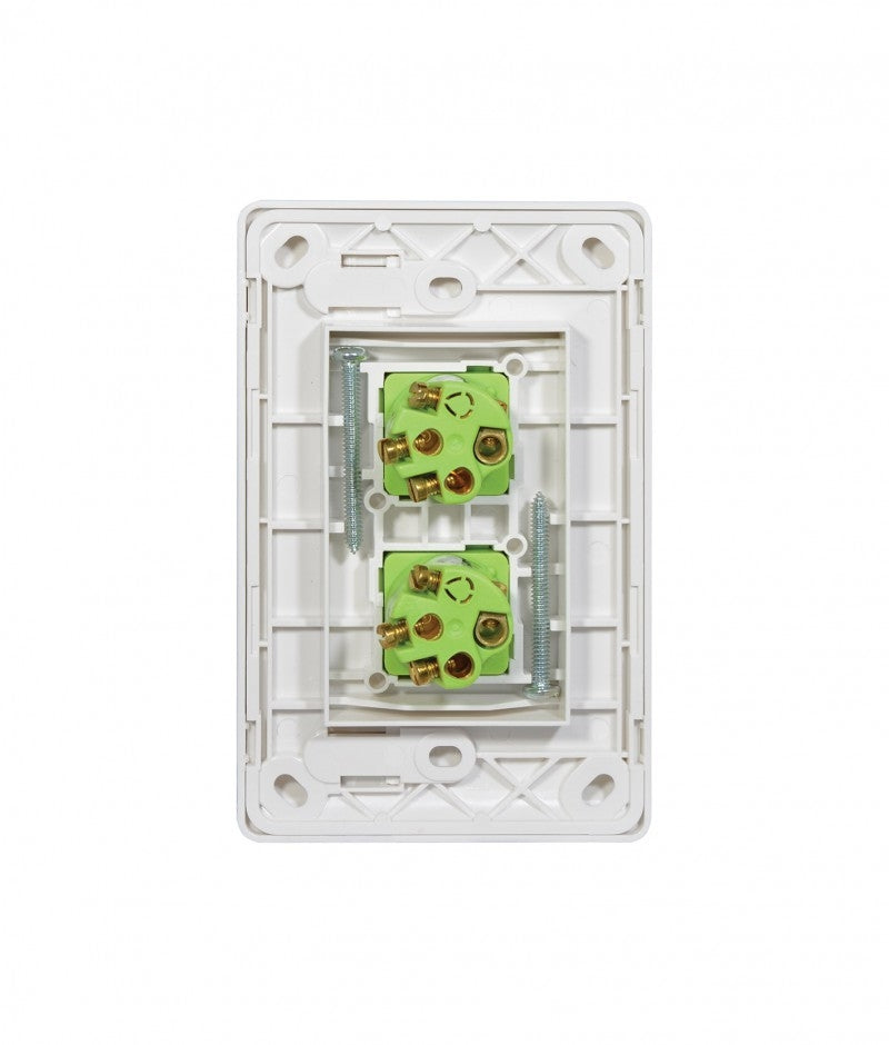 Leopard Switch Vertical 2 Gang 16AX/20A 250V (LESWV2GWHT) White GSM