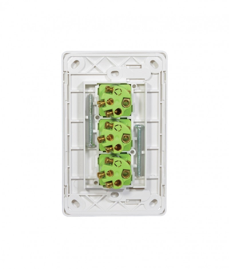 Leopard Switch Vertical 3 Gang 16AX/20A 250V (LESWV3GWHT) White GSM