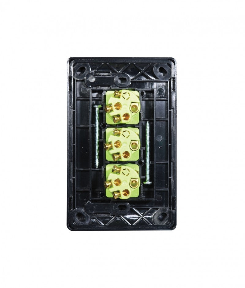 Leopard Switch Vertical 3 Gang 16AX/20A 250V (LESWV3GWHT) Black GSM