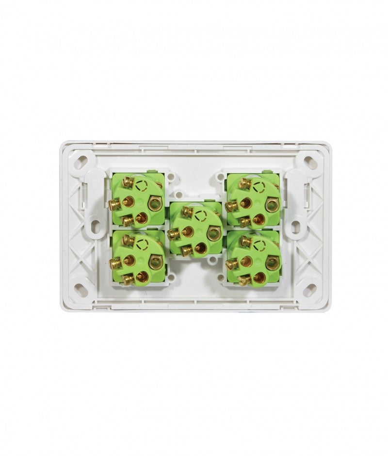 Leopard Switch Horizontal 5 Gang 16AX/20A 250V (LESW5G) GSM