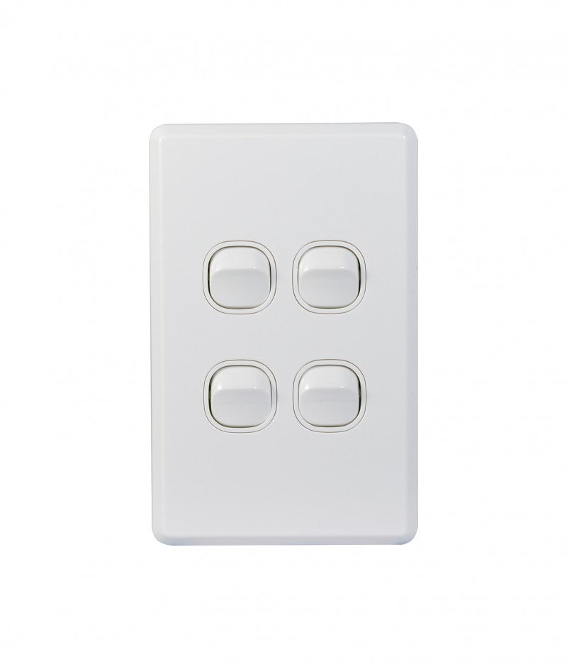 Cheetah Switch Vertical 4 Gang 16AX/20A 250V (CHSWV4G) GSM