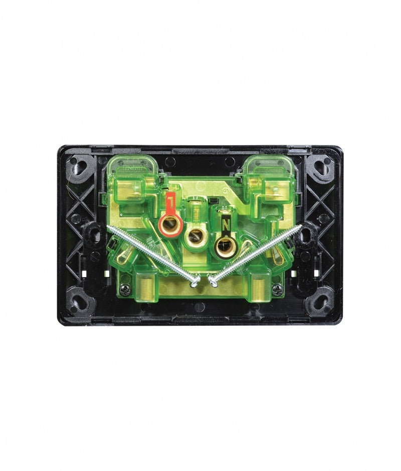 Leopard Power Point Switched 2 Gang 10A 250V (LEPP2GBLK) Black GSM