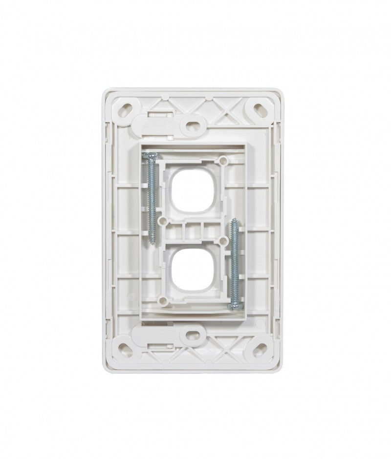 Leopard Switch Plate Vertical 2 Gang (LESWPV2GWHT) White GSM