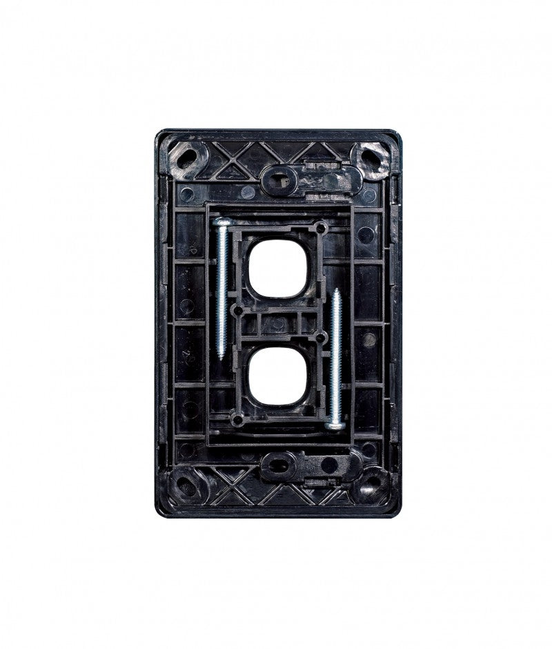 Leopard Switch Plate Vertical 2 Gang (LESWPV2GBLK) Black GSM