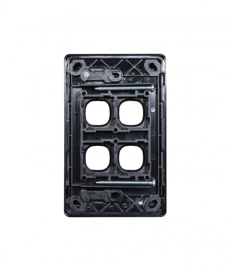 Leopard Switch Plate Vertical 4 Gang (LESWPV4GBLK) Black GSM