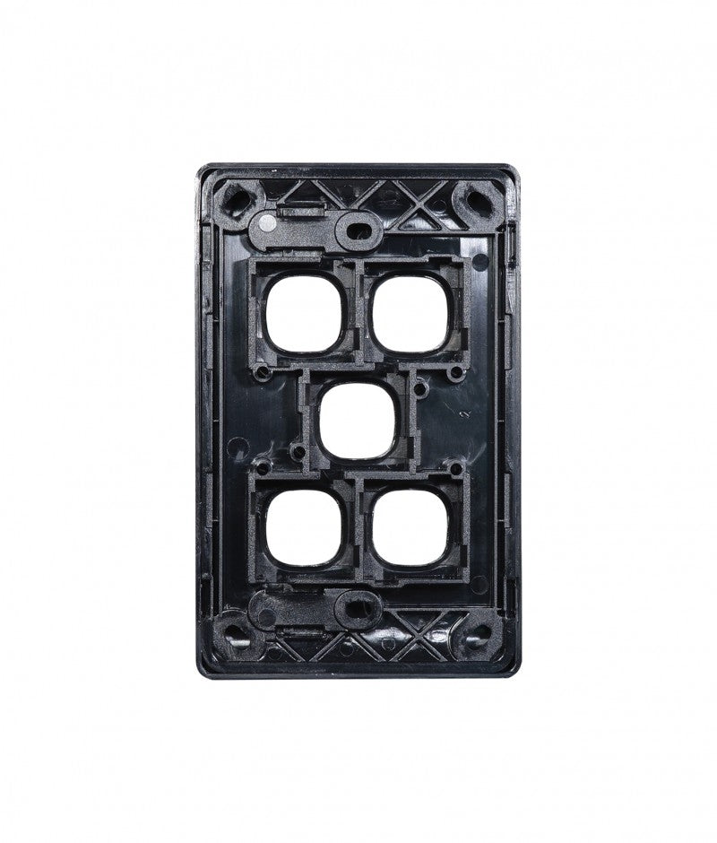 Leopard Switch Plate Vertical 5 Gang (LESWPV5GBLK) Black GSM