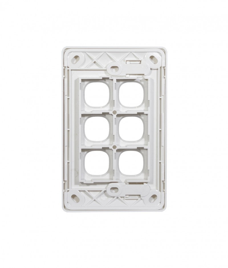 Leopard Switch Plate Vertical 6 Gang (LESWPV6GWHT) White GSM