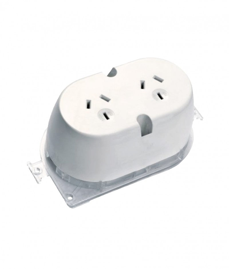 Hyena Surface Socket Twin 10A 250V Three Pins (HY2GPP) GSM