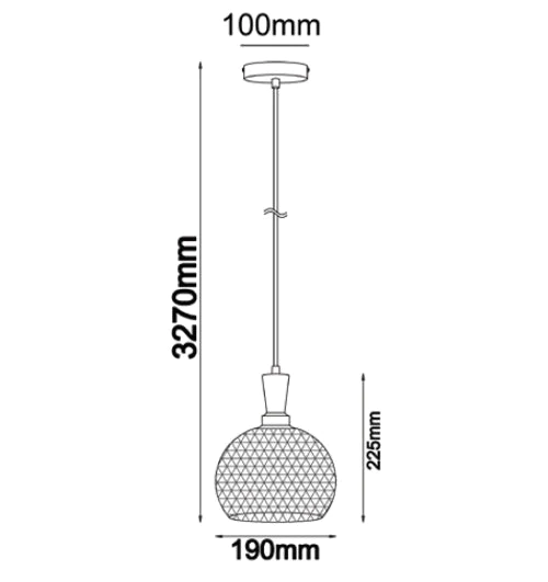 PENDANT ES 72W BLK SML MESH WINE GLASS SML CHEVEUX2 Cla Lighting