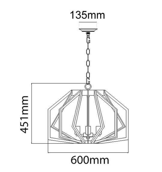 GAMBA Industrial Rustic Wide Angular Cage Pendant Lights GAMBA3
