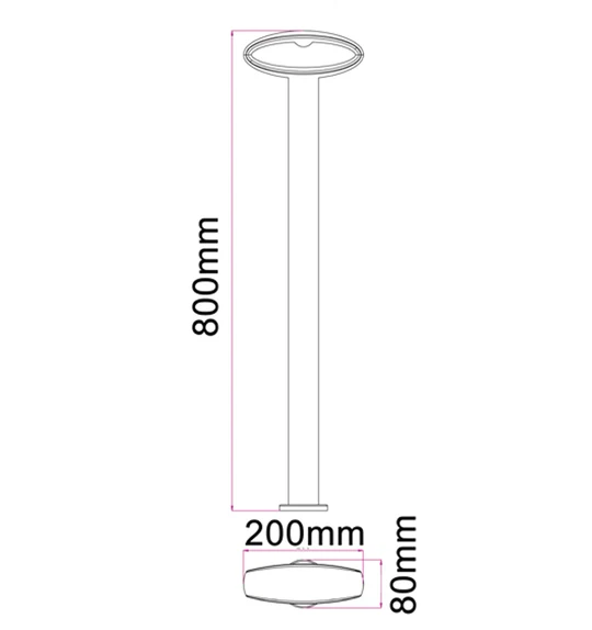 Horus LED Surface Mounted Open Oval Bollard Lights HORUS4