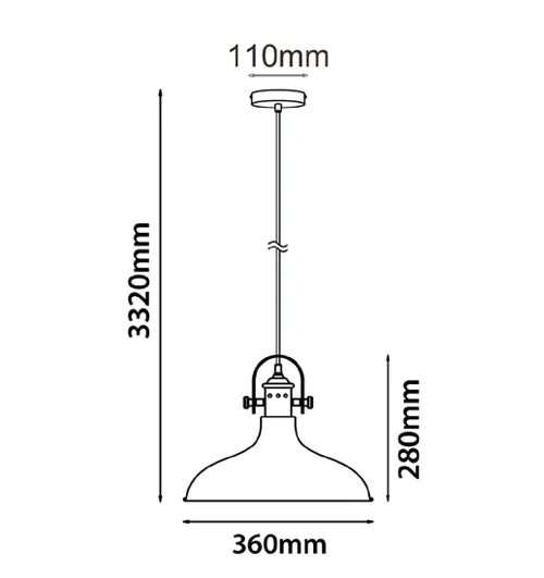 PENDANT ES 72W MATT BLK DOME with Copper plating NARVIK2 Cla lighting