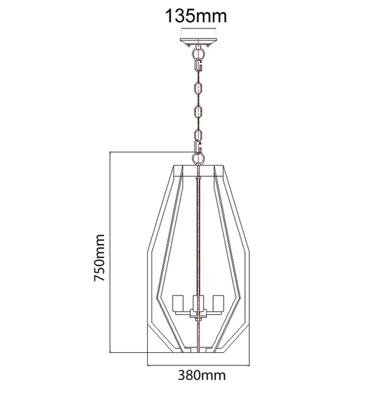 GAMBA Industrial Rustic Narrow Angular Cage Pendant Lights GAMBA2