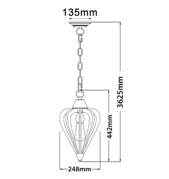  Pendent ES 60W Tuscan Coffee Cherry Wood SENORITA1 Cla Lighting