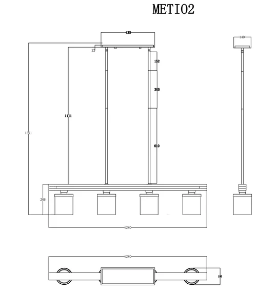 MET Wood Frame Pendant Light METI02
