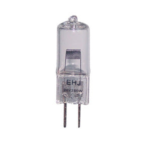 GLOBE HAL 24V GY6.35 BIPIN 250W 2800K WTY 1YR