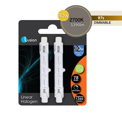 80W R7s Double Ended Eco Halogen Light Globe - LUS30821