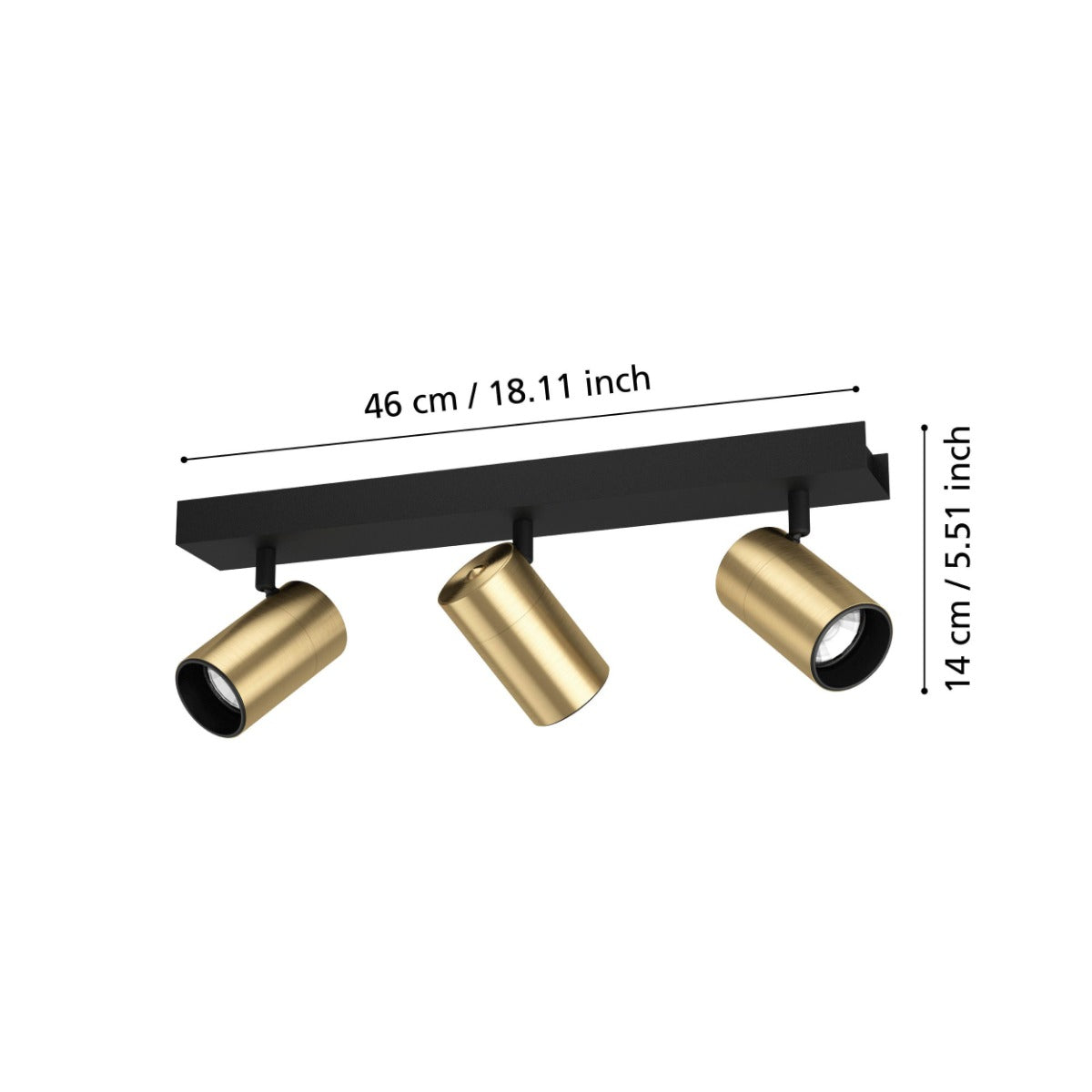 CUMARIBO SPOT 3X5W GU10 LED 4000K BRS MATT/BLK 390084N