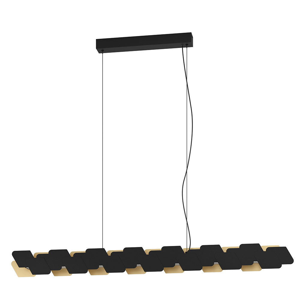 ALTAGRACIA PENDANT LIGHT 44W LED BLACK WITH GOLD ACCENT  390032