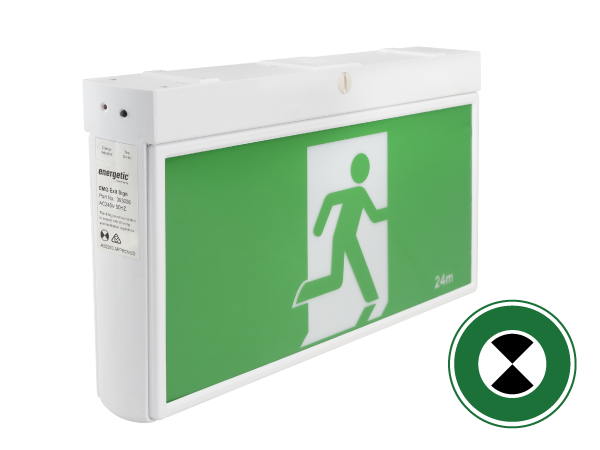 Vieway Emergency Exit Sign Viewing Distance Wall Or Ceiling Mount - 393006 