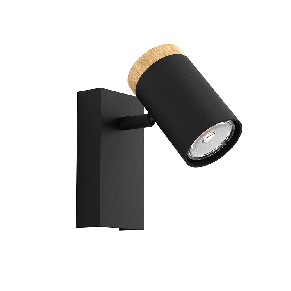 CARTAGENA SPOT 1X5W LED 4000K BLACK WITH WOOD  39647N