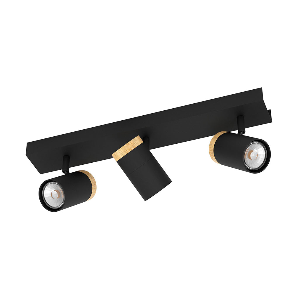 CARTAGENA SPOT 3X5W LED 4000K BLACK WITH WOOD  39648N