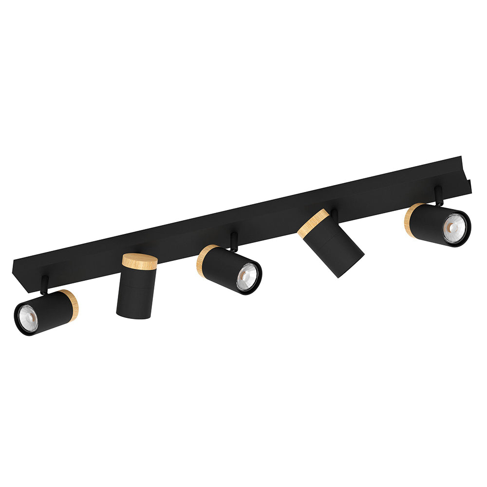 CARTAGENA SPOT 5X5W LED 4000K BLACK WITH WOOD  39649N