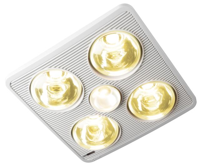Classic Silhouette 3 in 1 (4 x 375W)Tastic - Bathroom Heat Lamp with Exhaust Fan IXL
