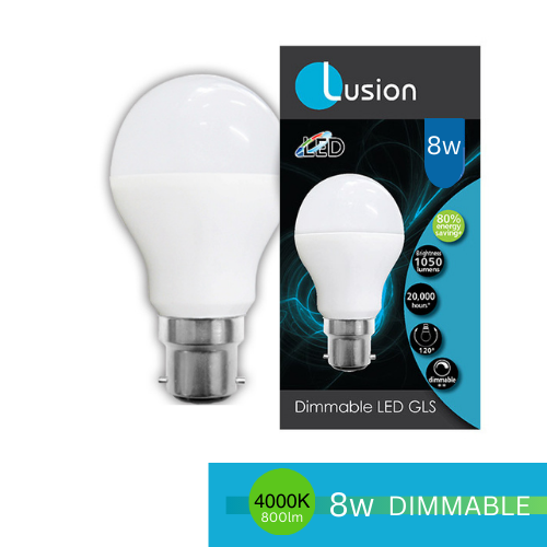 GLS LED 240V 8W B22 OPAL 4000K DIMMABLE LUS20441