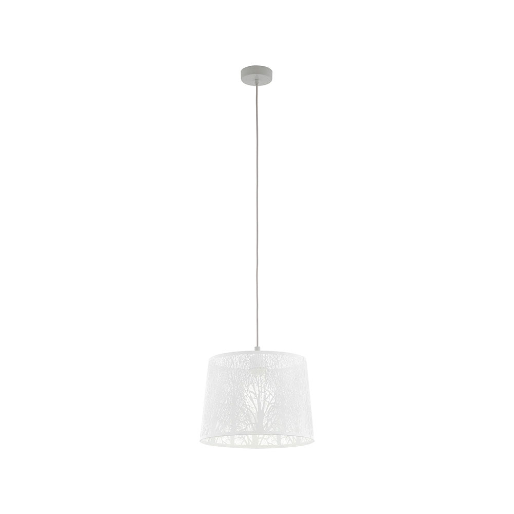 HAMBLETON PENDANT LIGHT 1X60W E27 SATIN NICKEL WITH WHITE 49489