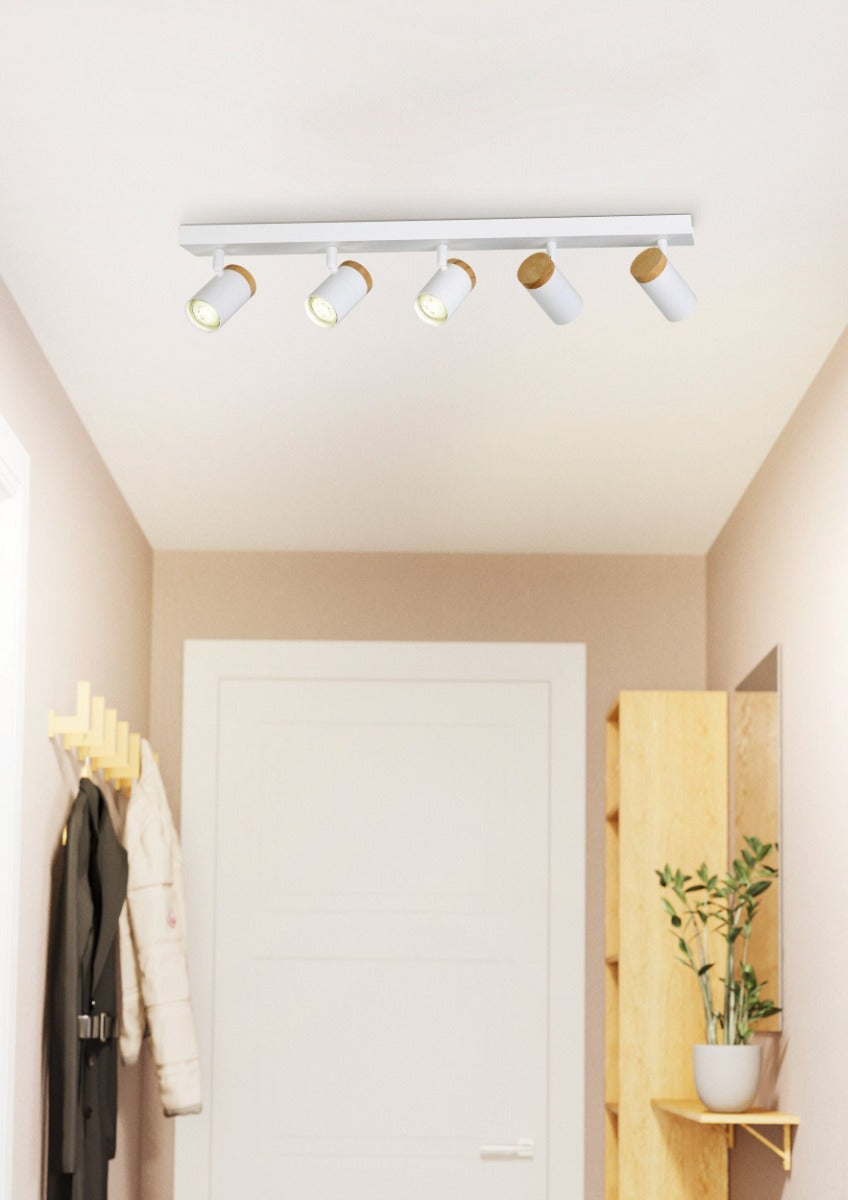 CARTAGENA SPOT 5X5W LED 4000K WHITE WITH WOOD 206182