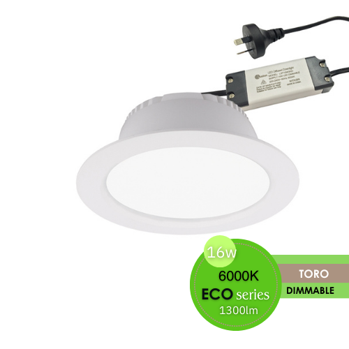 LUSION TORO DOWNLIGHT 16W KIT 160MM 6000K DIMMABLE LUS50064
