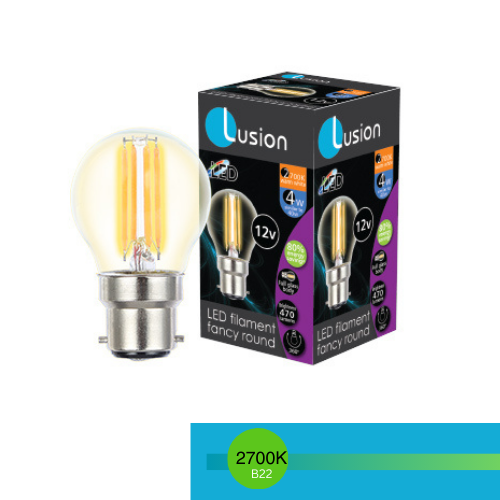 12V GLS LED 8W B22 CLEAR 2700K LUS20521
