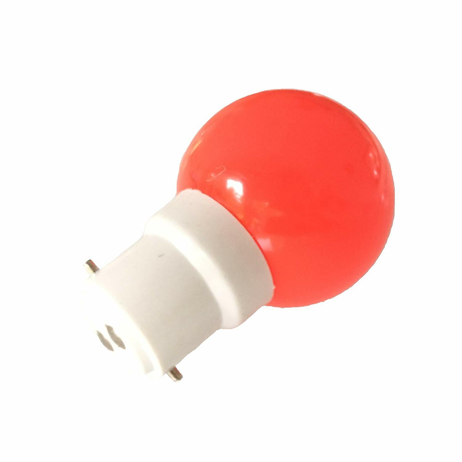 1W RED LED FANCY ROUND G45 COLOURED LAMPS B22