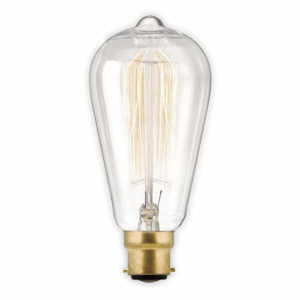 25W Vintage ST64 Carbon filament lamp B22 2700K Warm White - LUS60008