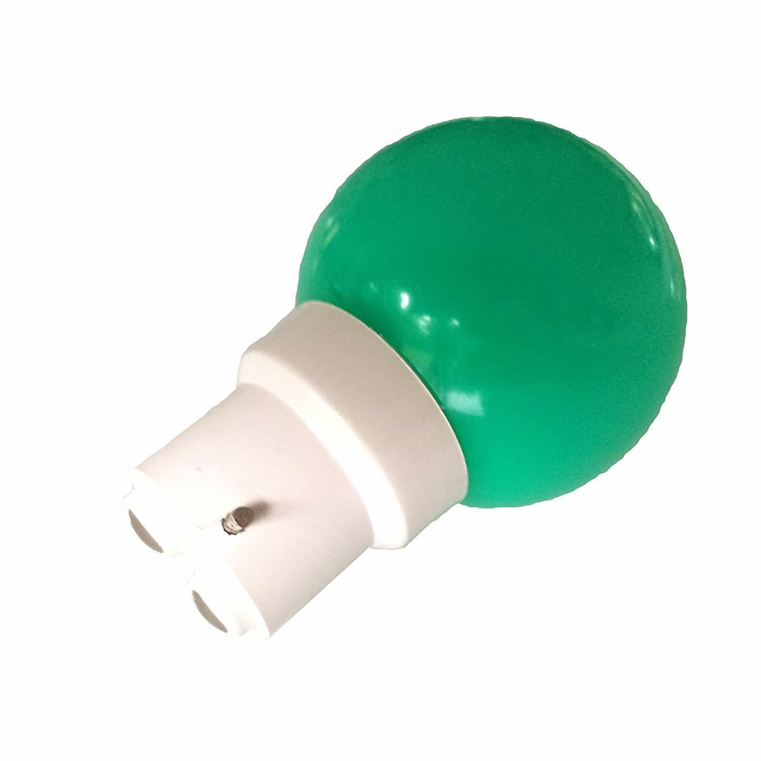 1W GREEN LED FANCY ROUND G45 COLOURED LAMPS B22