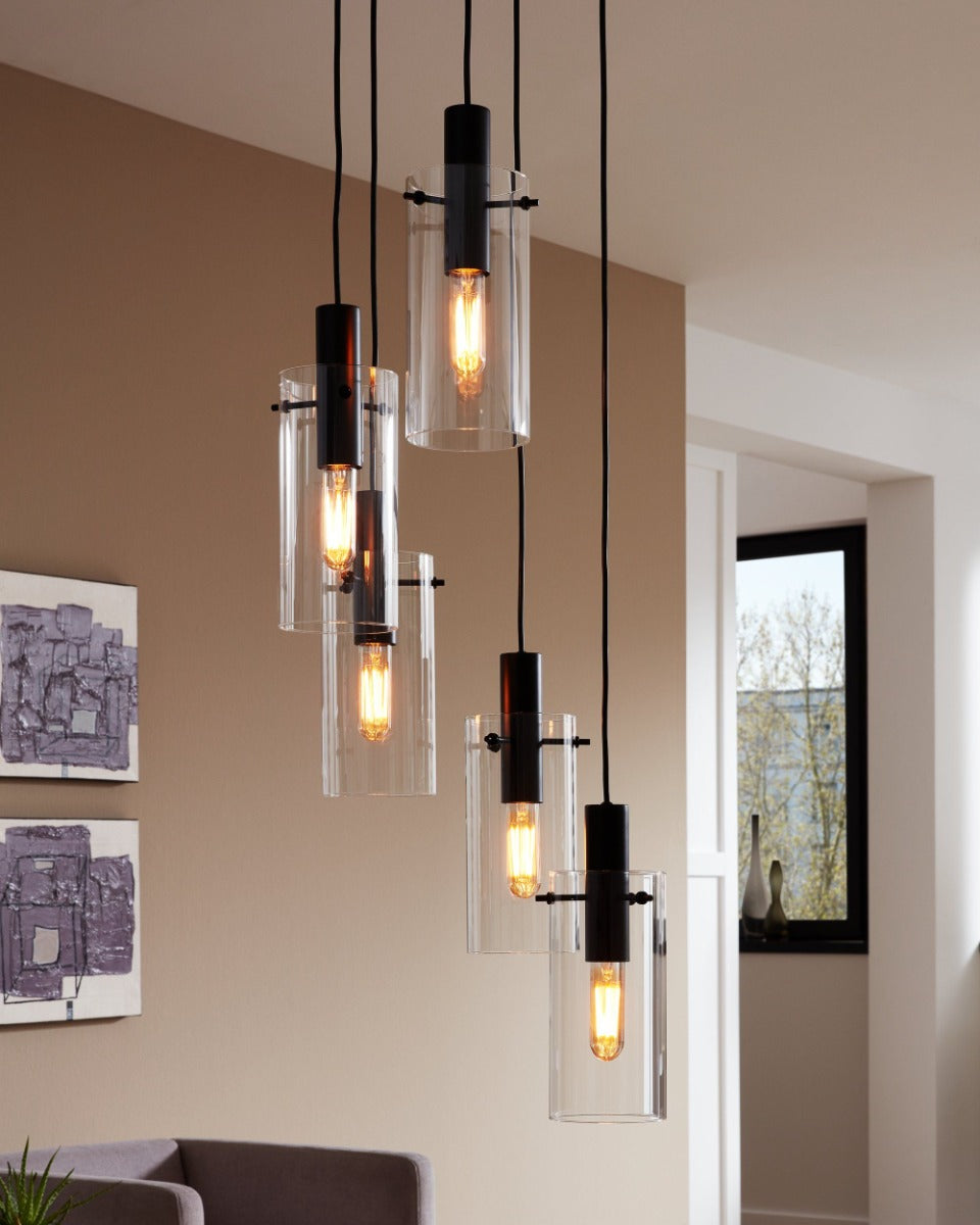 Montefino 5 light Pendant Black 97368