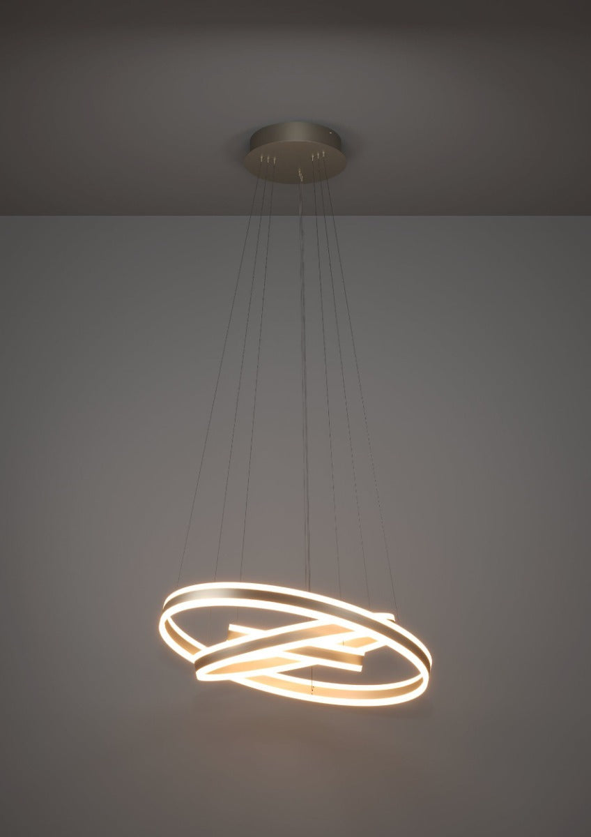 Tonarella 3 Ring 177W LED Pendant Champange/ Warm White 39314