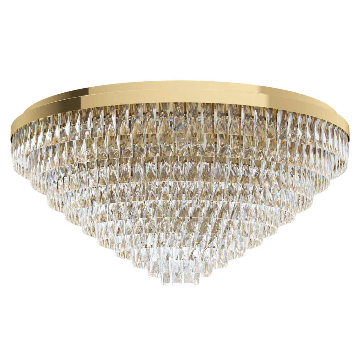 Valparaiso 11 Light Crystal 40W E14 Flush Mount Light Gold 39458