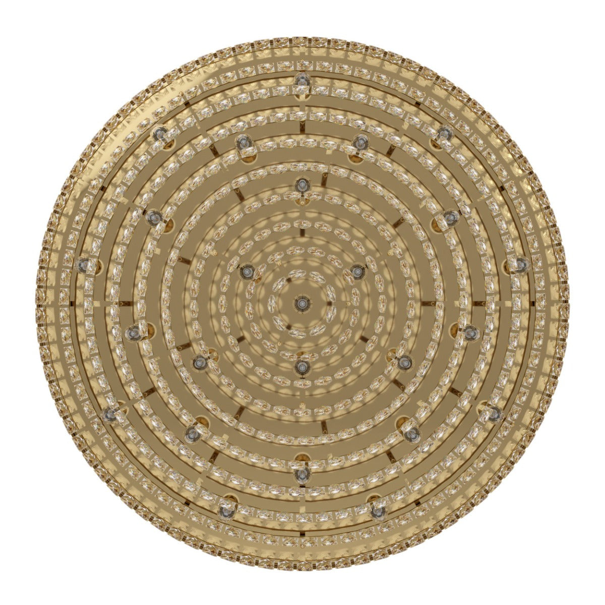 Valparaiso 25 Light Crystal 40W E14 Flush Mount Light Gold 39461
