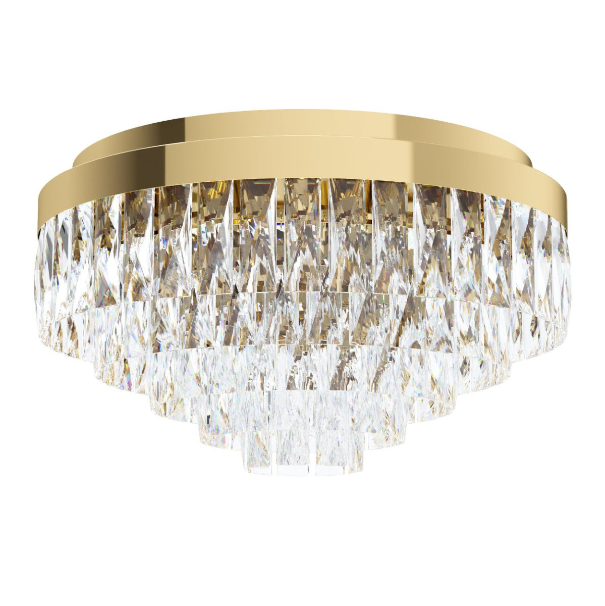 Valparaiso 11 Light Crystal 40W E14 Flush Mount Light Gold 39458