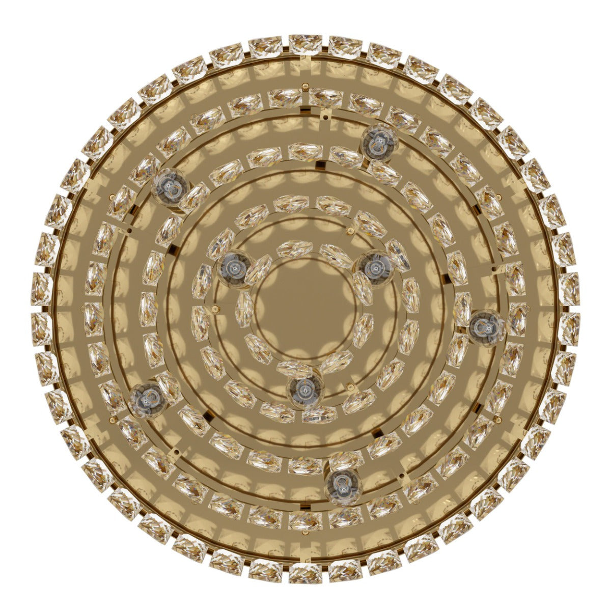 Valparaiso 8 Light Crystal 40W E14 Flush Mount Light Gold 39457