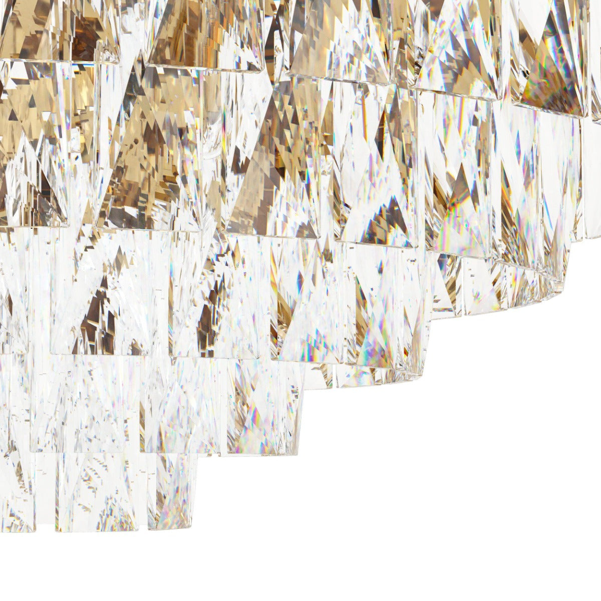 Valparaiso 16 Light Crystal 40W E14 Flush Mount Light Gold 39459