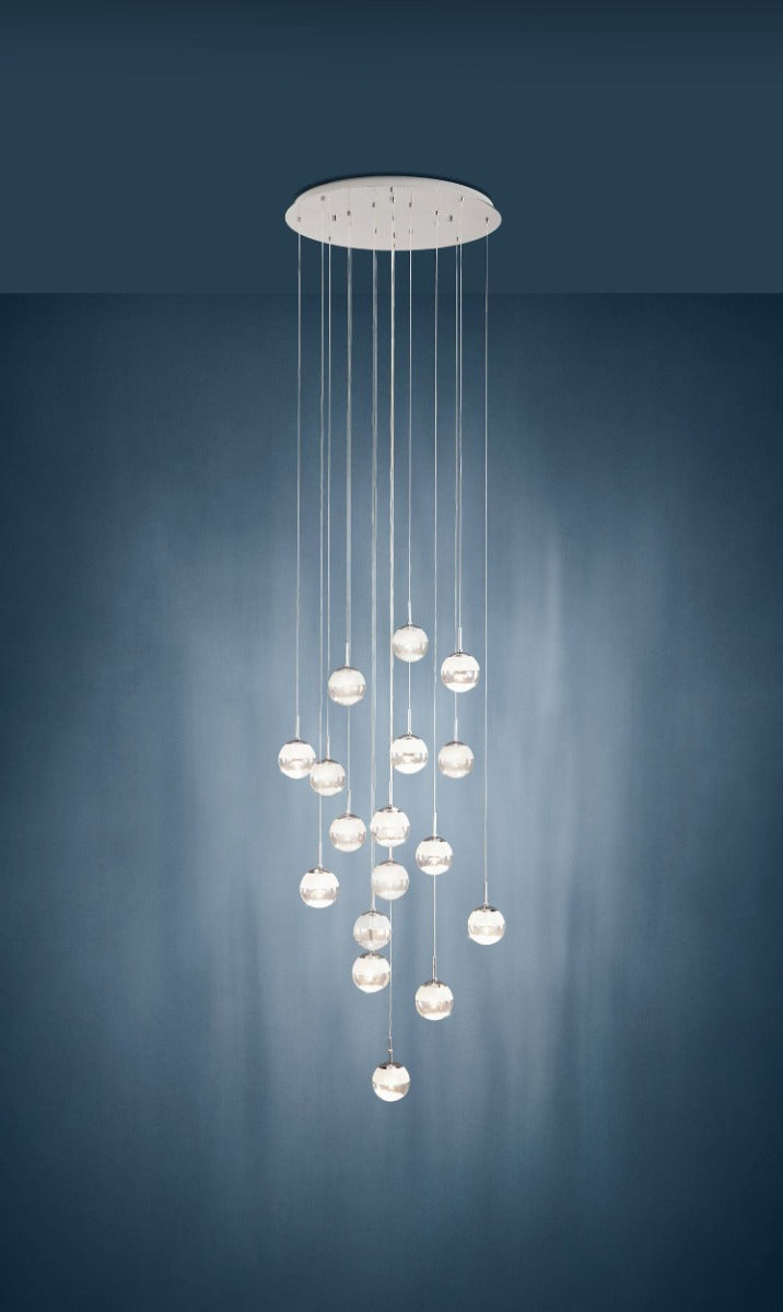 Montefio 2 85W Dimmable LED Chandelier Chrome & Crystal / Warm White  39547