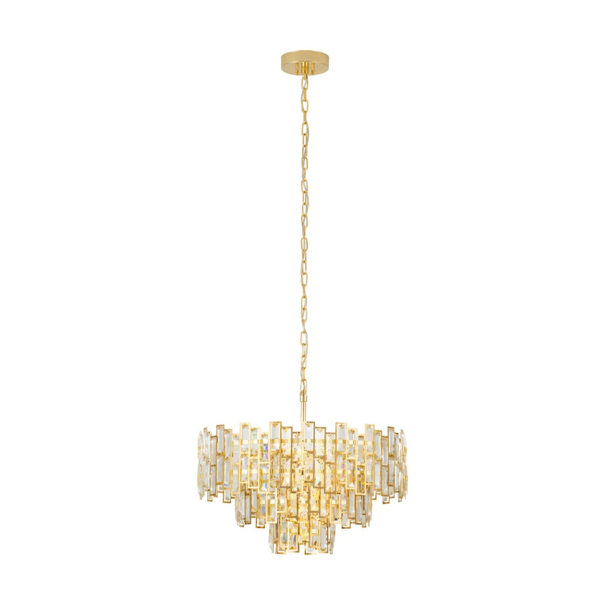 CALMEILLES PENDANT LIGHT 10X25W E14 BRASS WITH CRYSTAL 630MM 39613