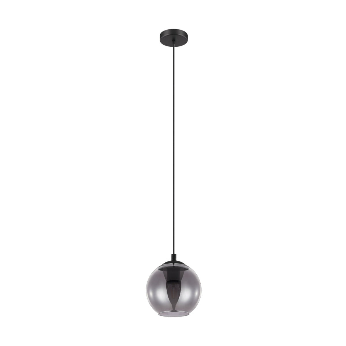 ARISCANI PENDANT LIGHT 1X40W E27 BLACK WITH BLACK TRANSPARENT SHADE  98651N