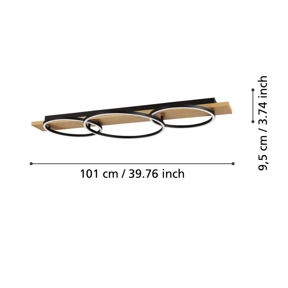 BOYAL CLOSE TO CEILING 36W 3000K BLACK WITH NATURAL WOOD ACCENT 99468